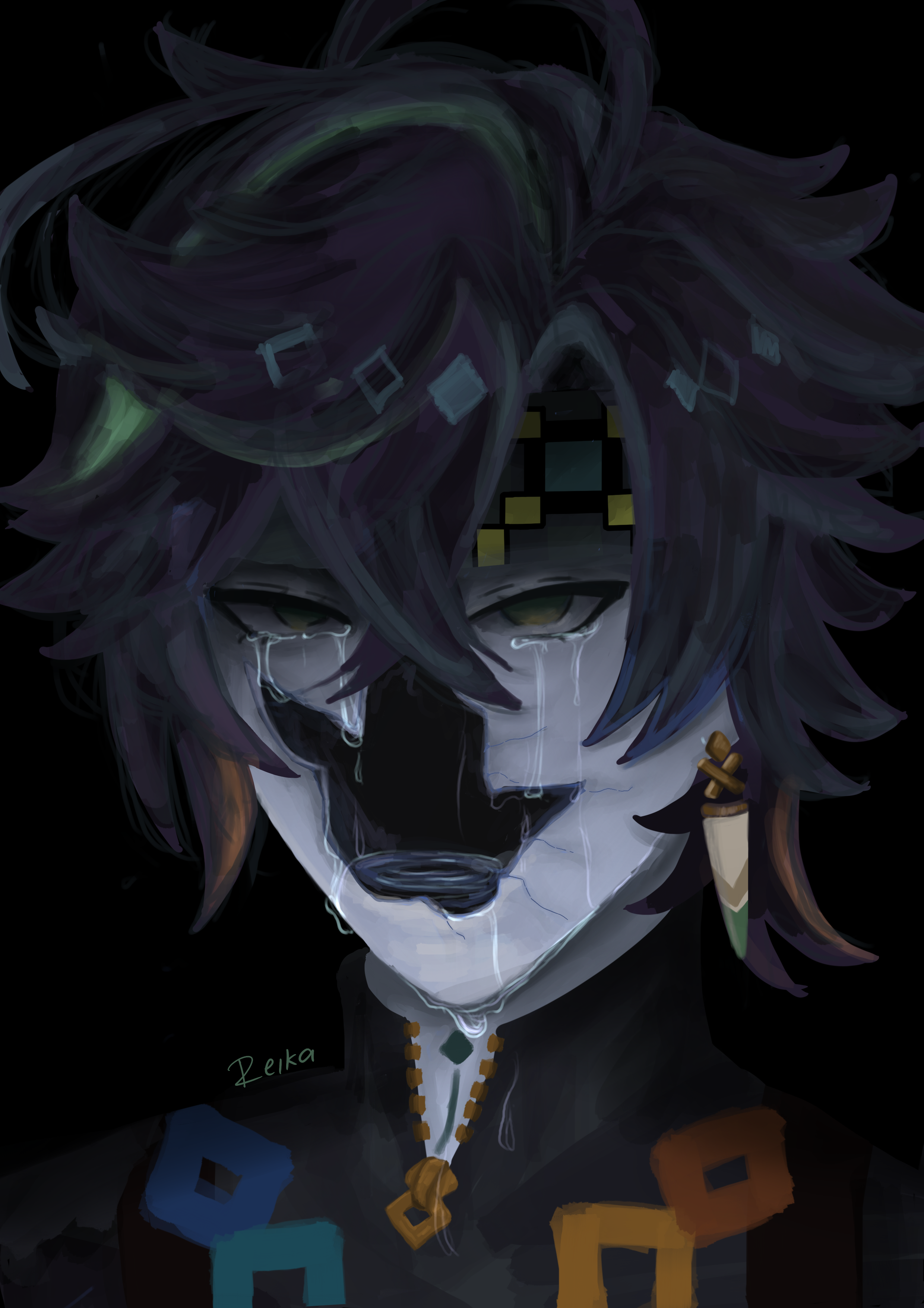 Digital character illustration titled Broken Doll Kinich